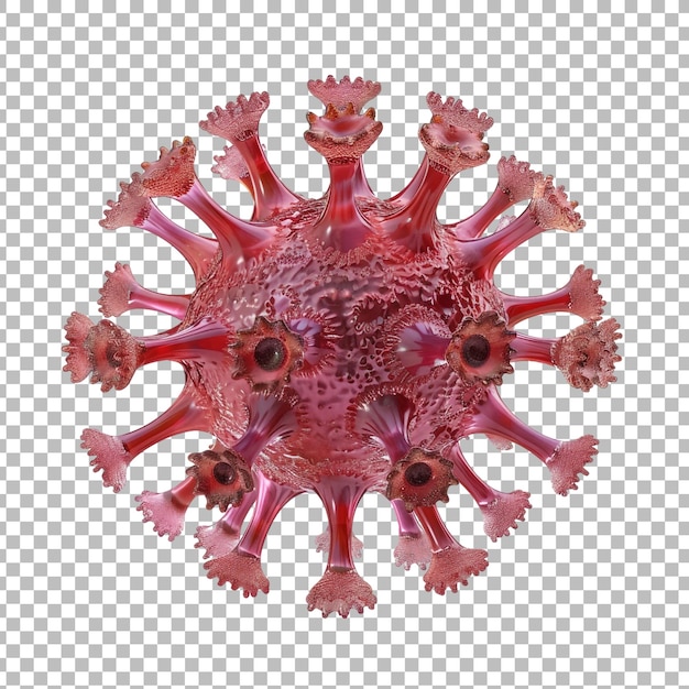 3d rendering of a virus png isolated on transparent background