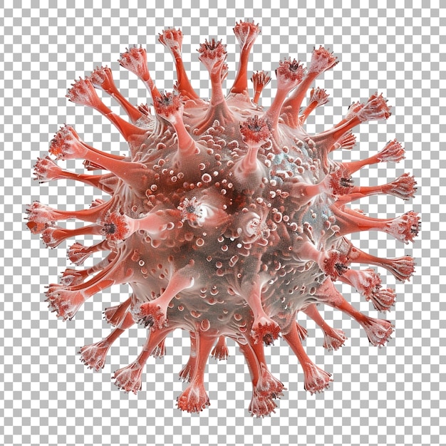 3d rendering of a virus png isolated on transparent background