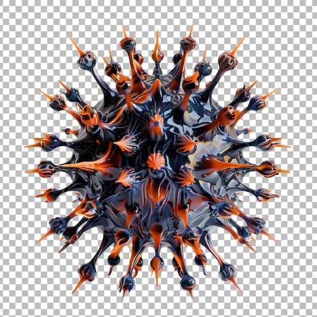 PSD 3d rendering of a virus png isolated on transparent background