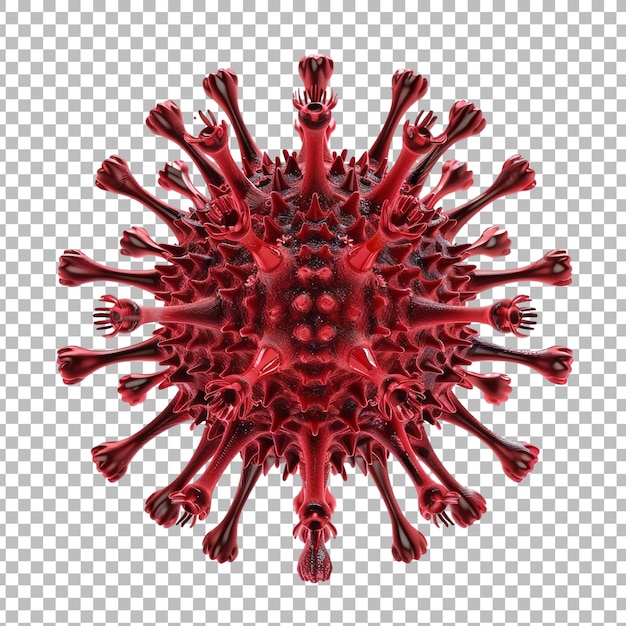 PSD 3d rendering of a virus png isolated on transparent background