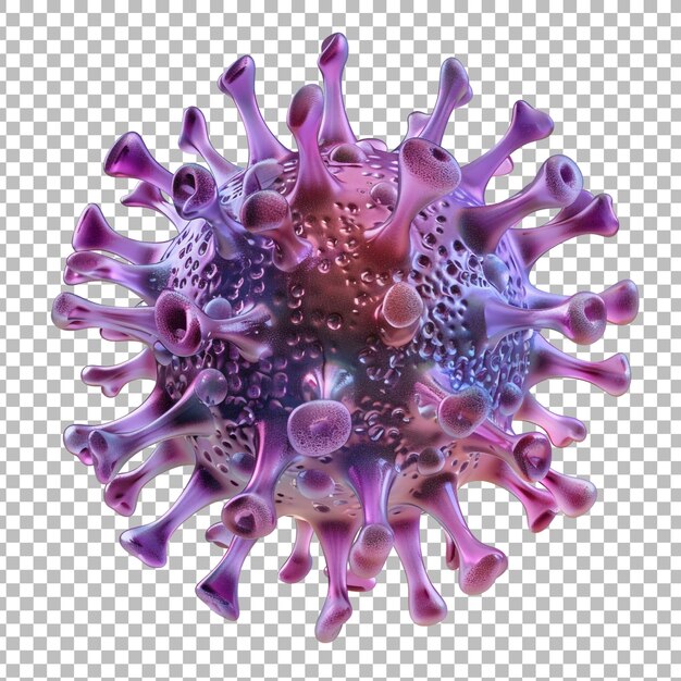 3d rendering of a virus png isolated on transparent background