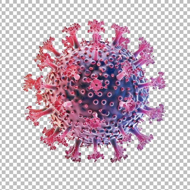 3d rendering of a virus png isolated on transparent background