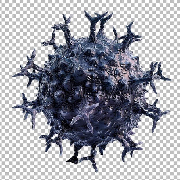 PSD 3d rendering of a virus png isolated on transparent background