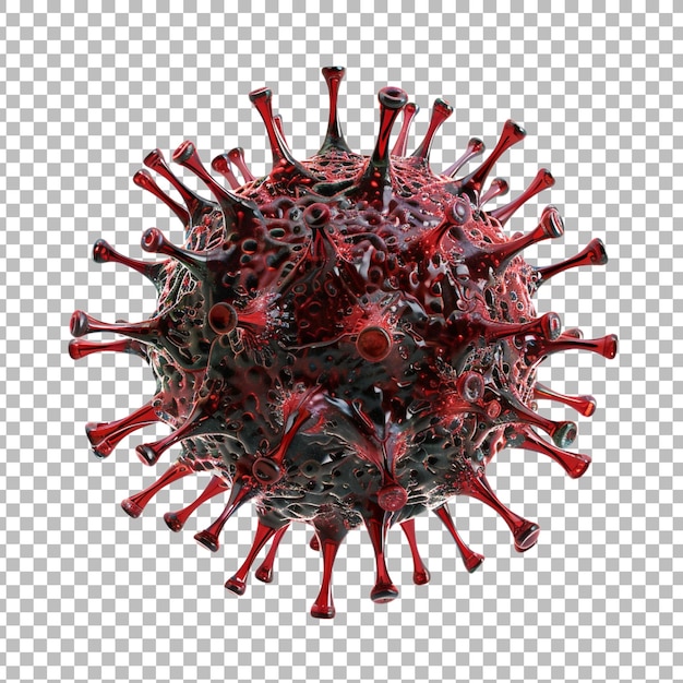 3d rendering of a virus png isolated on transparent background