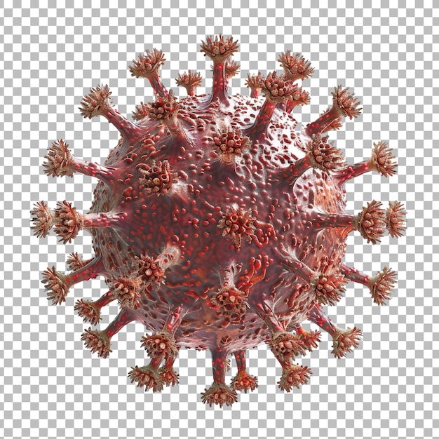 3d rendering of a virus png isolated on transparent background