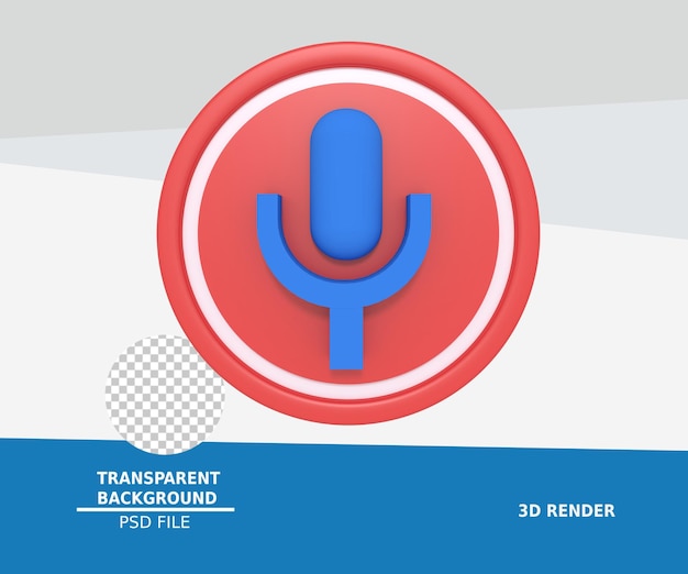 3d rendering of voice chat icon