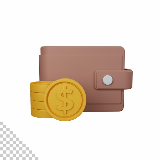 3d rendering wallet isolated useful for business company economy corporate and finance design