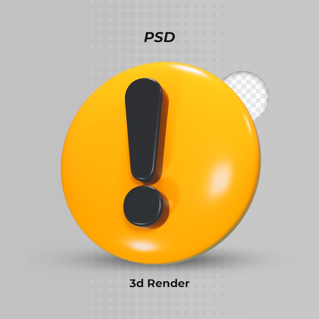 3d rendering of warning symbol