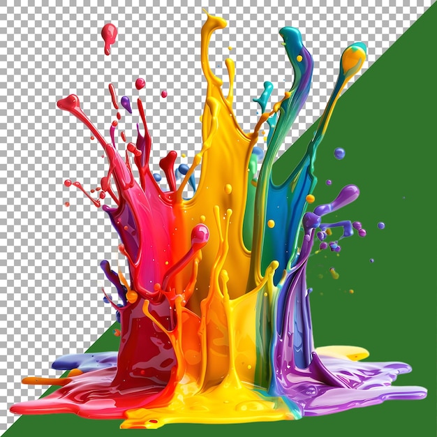 3D Rendering of a Water Color Splashes on Transparent Background Ai Generated