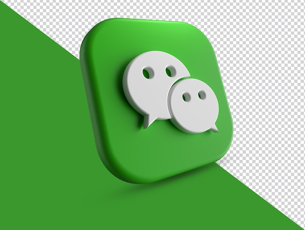 3d rendering wechat logo icon