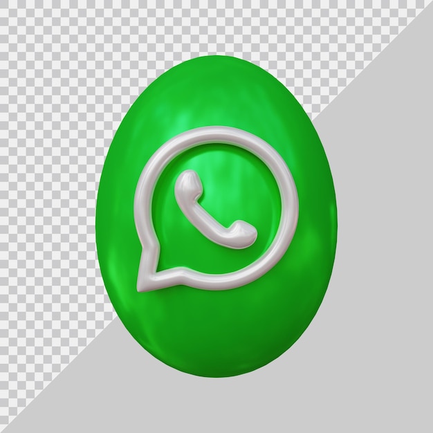 3d rendering of whatsapp icon social media concept