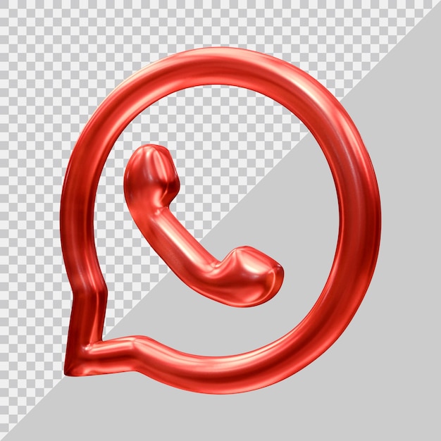 3d rendering of whatsapp icon social media concept