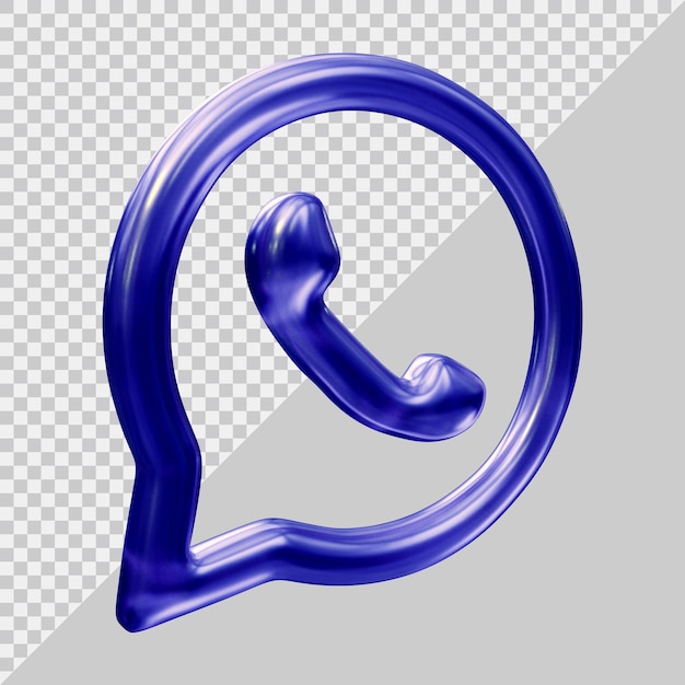 3d rendering of whatsapp icon social media concept