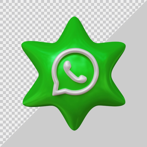 3d rendering of whatsapp icon social media with modern style