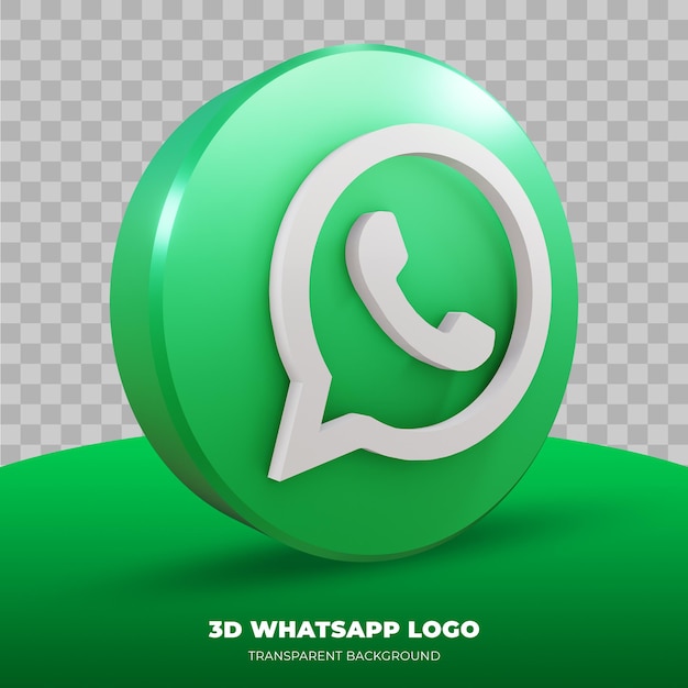 3d rendering of whatsapp logo isolated