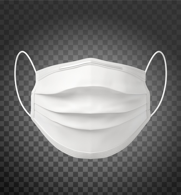 3d rendering of a white sanitary mask On a transparent background