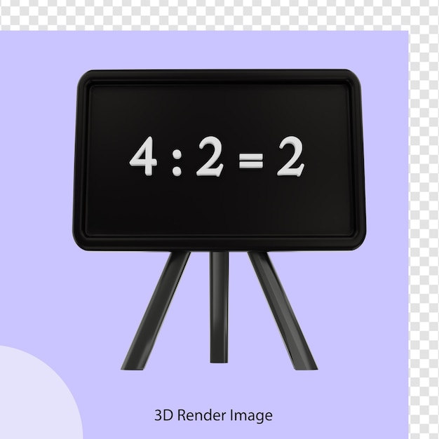 3d rendering of whiteboard with writing numbers