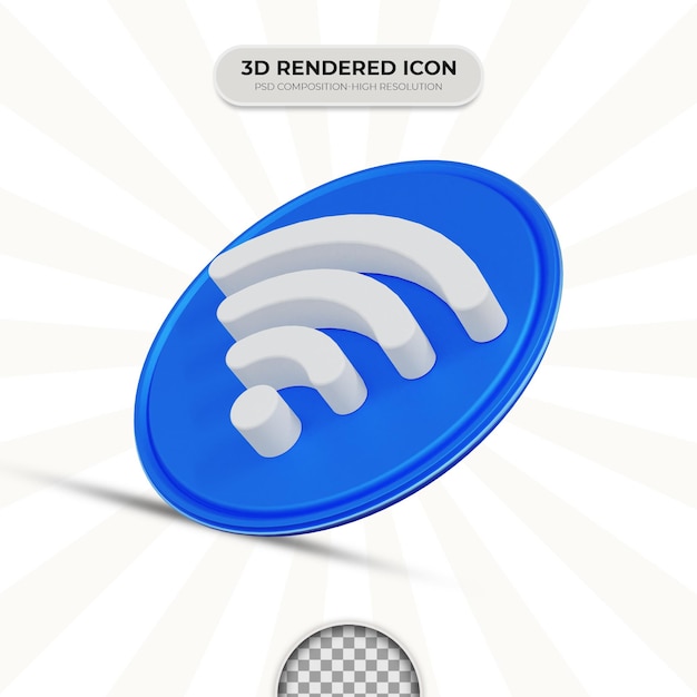 PSD 3d rendering wifi icon