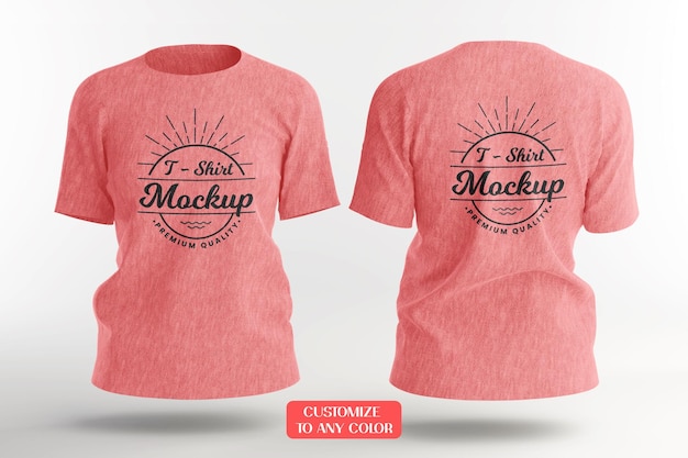 3d rendering of woman T-shirt front and back mockup template design