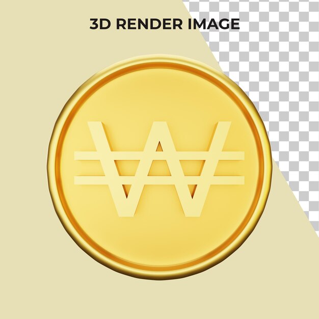 3d rendering of won currency