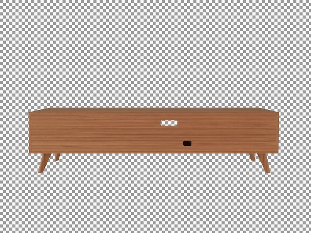 3d rendering of wooden living room desk interior isolated