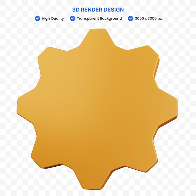 3d rendering yellow setting isolated