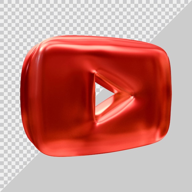 3d rendering of youtube icon social media concept