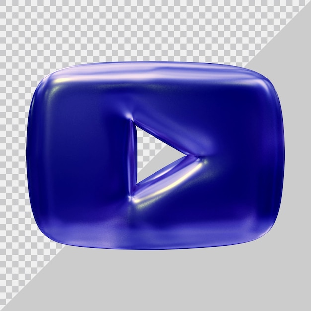 3d rendering of youtube icon social media concept