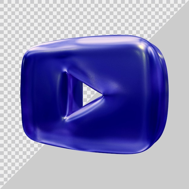 3d rendering of youtube icon social media concept