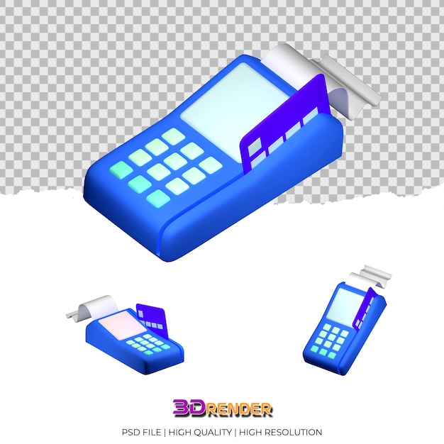 3d renderings of debit and credit card readers for use in sales marketing promotion and finance