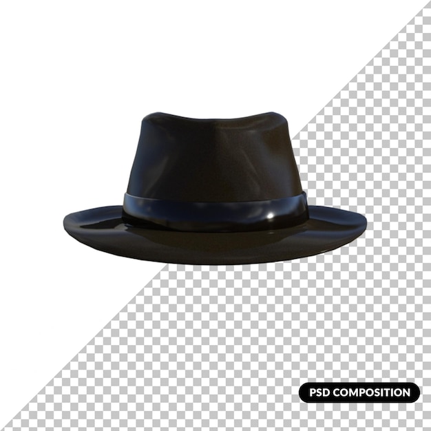 3d renderings of trilby hat