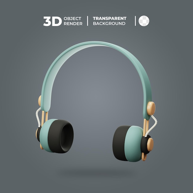 3D Retro headphone