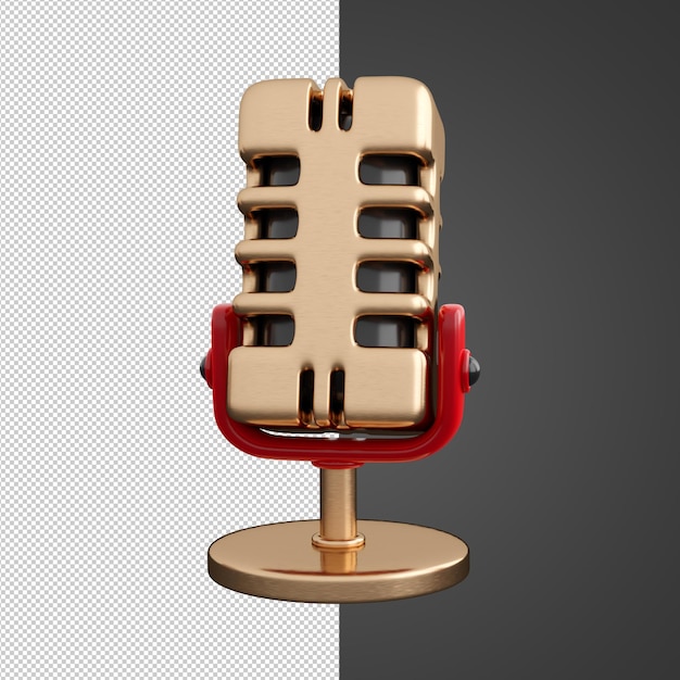 3d retro microphone