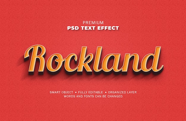 3D Retro Vintage Red Yellow Text Effect Dot Texture Style