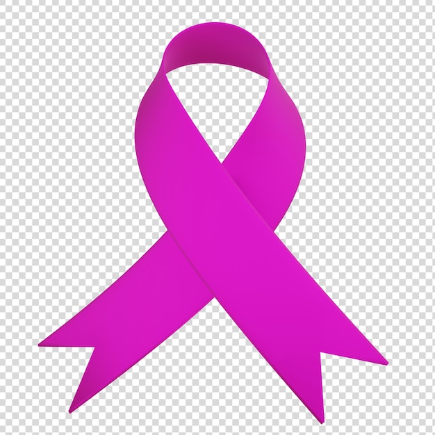 PSD 3d ribbon in pink magenta color for health awareness and causes