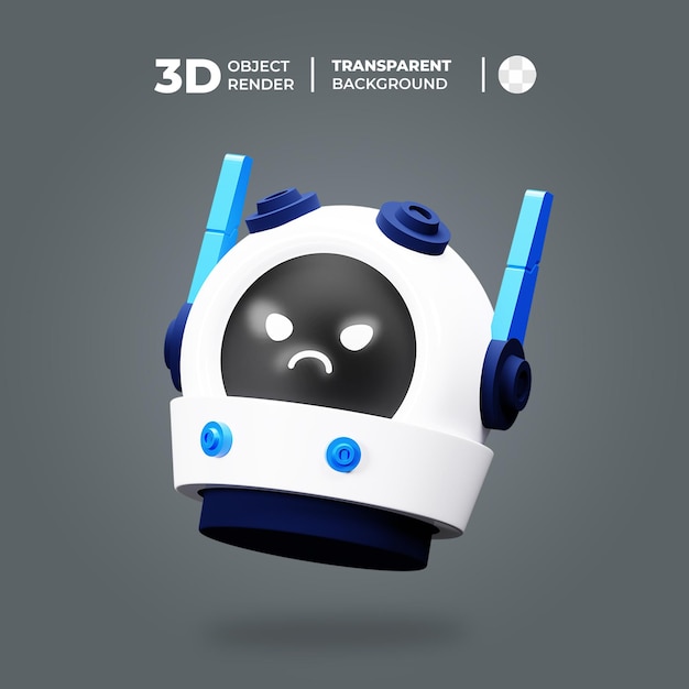 3D Robot Angry Emoji