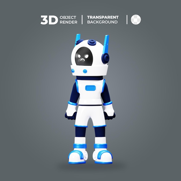 3D Robot Character Angry