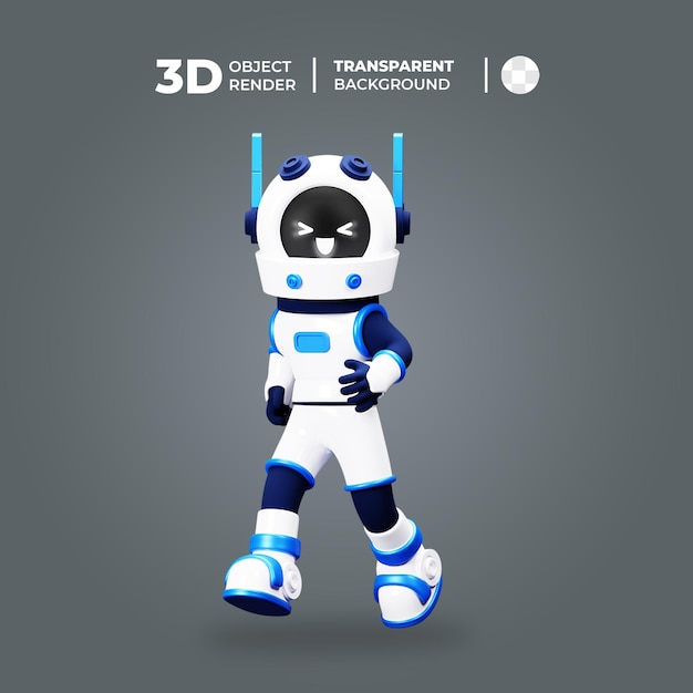 3D Robot Character Laughing