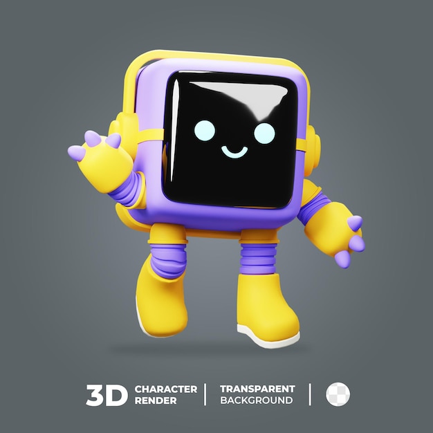 3D Robot Mascot Jump