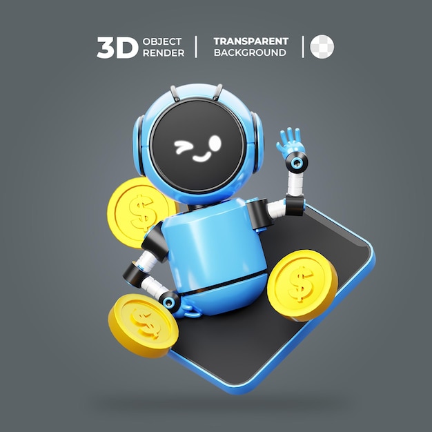 3d Robot With Phone