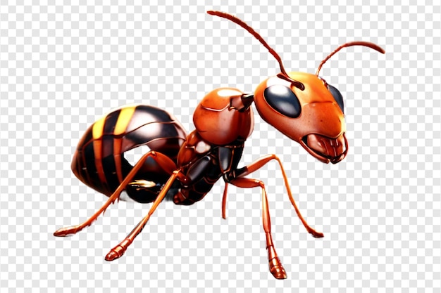 3d robotic ant on a transparency background