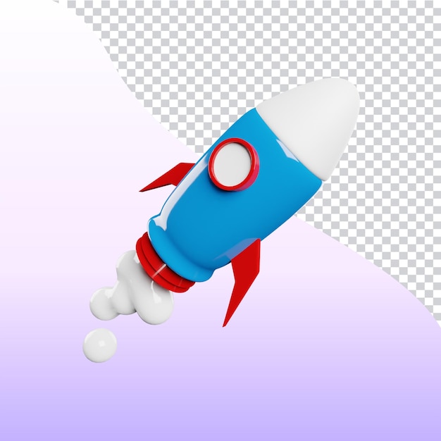 3d rocket icon