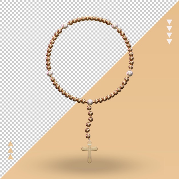 3d Rosary easter icon rendering front view