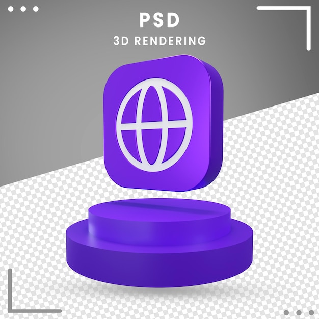 3d Rotated Icon Browser Isolated