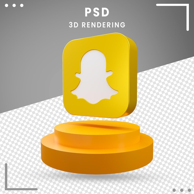 3d Rotated Icon Logo Snapchat  