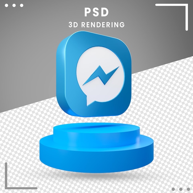 3d Rotated Icon Messenger Design