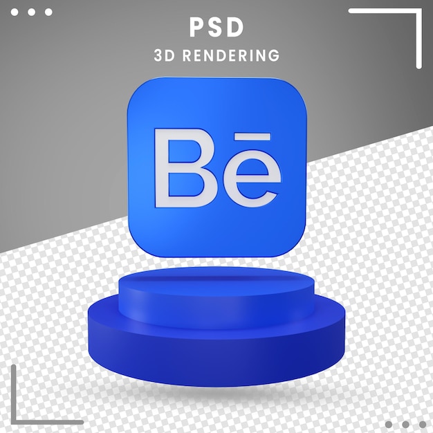 3d Rotated Logo Behance Rendering Isolated