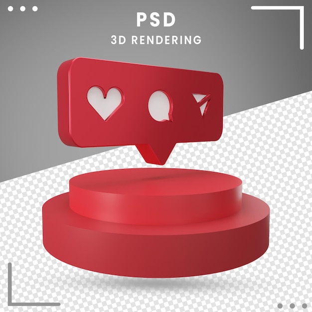 3d Rotated Logo Icon Instagram isolated in 3d rendering