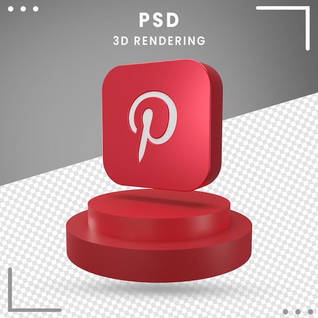 3d Rotated Logo Icon Pinterest Isolated