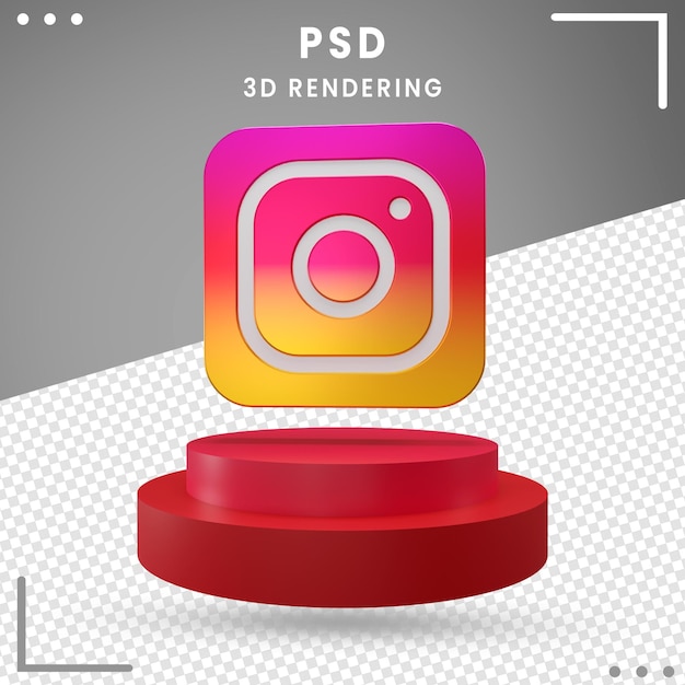 3d Rotated Logo Instagram Isolated